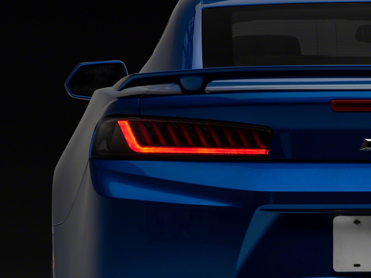 Camaro LED Tail Lights with Sequential Turn Signals; Matte Black Housing; Clear Lens (1618