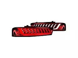 LED Tail Lights with Sequential Turn Signals; Chrome Housing; Red/Clear Lens (16-18 Camaro)