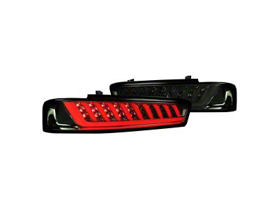 LED Tail Lights with Sequential Turn Signals; Chrome Housing; Smoked Lens (16-18 Camaro)