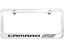 License Plate Frame with Camaro SS Logo; Chrome (Universal; Some Adaptation May Be Required)