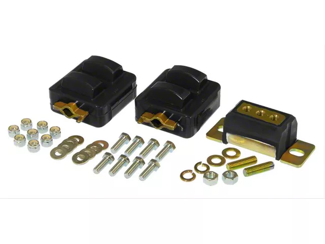 Motor and Transmission Mount Kit; Black (98-02 Camaro)