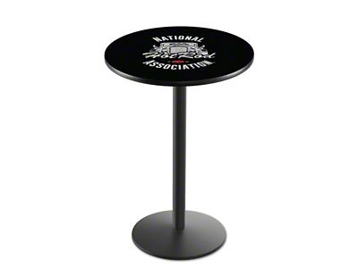 NHRA Hot Rod Pub Table; 36-Inch with 28-Inch Diameter Top; Black Wrinkle