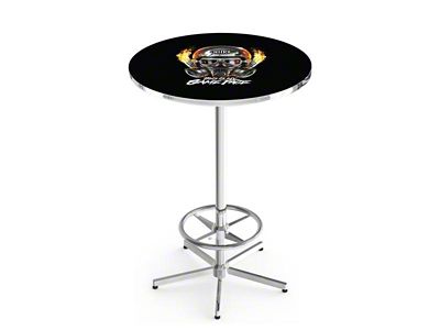 NHRA Mask Pub Table; 42-Inch with 28-Inch Diameter Top; Chrome