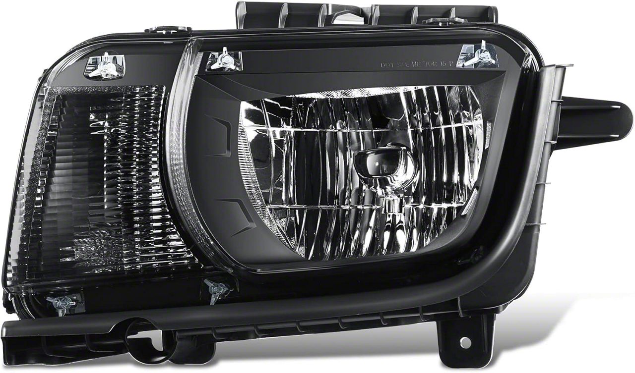 Store Brand OE Style Halogen Headlight with Clear Corners; Black Housing; Clear Lens; Driver Side