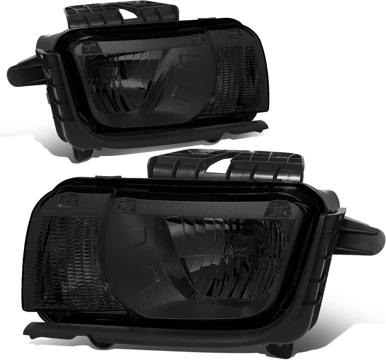 Camaro OE Style Halogen Headlights with Clear Corners; Chrome Housing