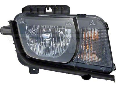 OE Style Headlight; Black Housing; Clear Lens; Driver Side (10-13 Camaro w/ Factory Halogen Headlights)