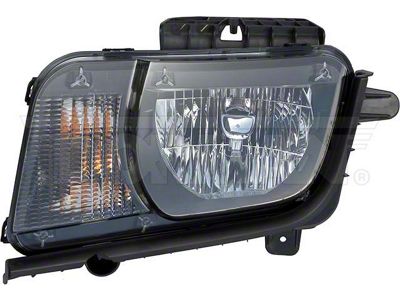 OE Style Headlight; Chrome Housing; Clear Lens; Driver Side (10-13 Camaro w/ Factory Halogen Headlights)