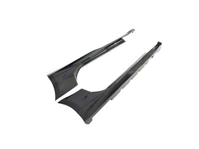 OE Style Side Skirt Rocker Panels; Gloss Carbon Fiber (17-24 Camaro ZL1)