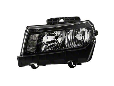 OEM Style Headlight; Black Housing; Clear Lens; Driver Side (14-15 Camaro w/ Halogen Headlights)