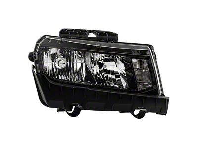 OEM Style Headlight; Black Housing; Clear Lens; Passenger Side (14-15 Camaro w/ Halogen Headlights)