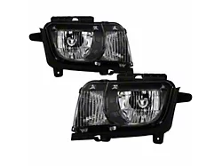 OEM Style Headlights; Black Housing; Clear Lens (10-13 Camaro w/ Factory Halogen Headlights)