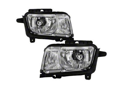 OEM Style Headlights; Chrome Housing; Clear Lens (10-13 Camaro w/ Factory Halogen Headlights)