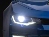 OEM Style Headlights with LED DRL; Black Housing; Clear Lens (16-18 Camaro w/ Factory HID Headlights)
