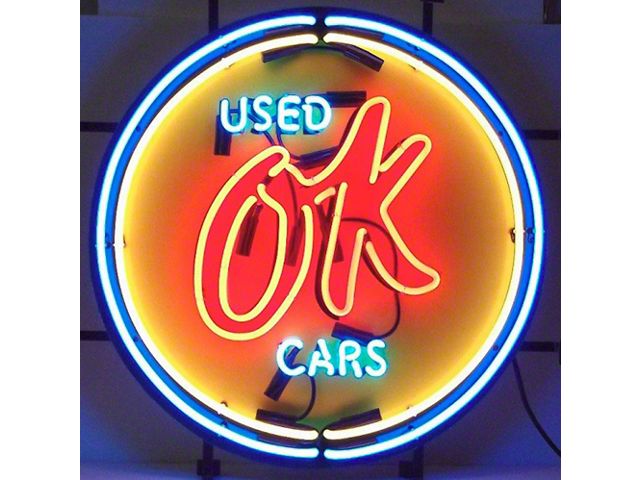 OK USED CARS Neon Sign