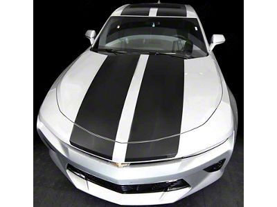 Over-The-Top Racing Double Stripes; Gloss Black (16-18 Camaro)