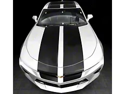 Over-The-Top Racing Double Stripes; Matte Black (16-18 Camaro)