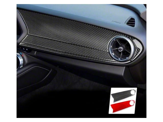 Passenger Dashboard Cover; Red Carbon Fiber (16-24 Camaro)