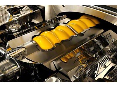 Perforated Fuel Rail Cover with LED Illumination; SS Style (10-15 Camaro SS)