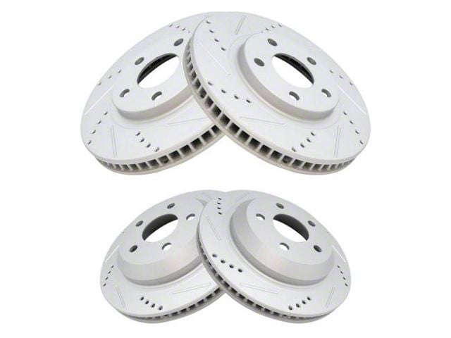 Performance Drilled and Slotted Rotors; Front and Rear (98-02 Camaro)