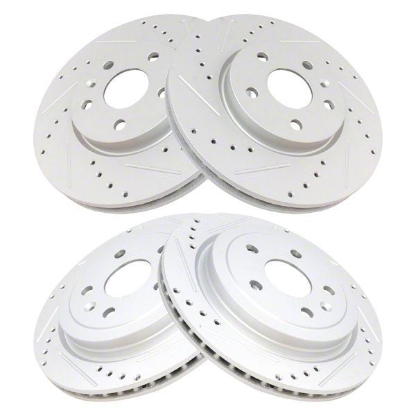 Camaro Performance Drilled and Slotted Rotors; Front and Rear (1015