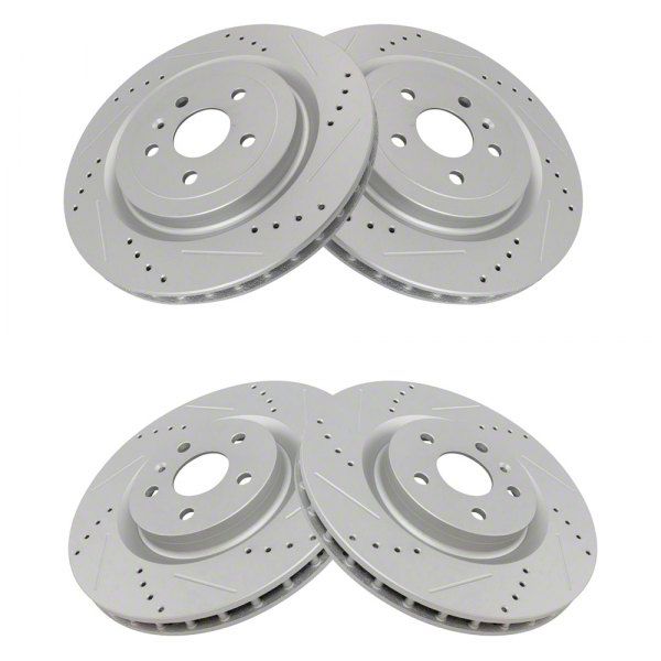 Camaro Performance Drilled and Slotted Rotors; Front and Rear (1015