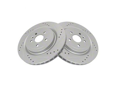 Performance Drilled and Slotted Rotors; Rear Pair (10-15 Camaro SS; 12-24 Camaro ZL1)