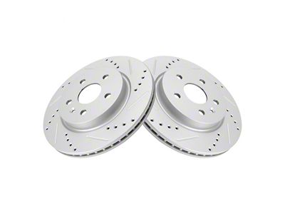 Performance Drilled and Slotted Rotors; Rear Pair (16-24 Camaro LS, LT)