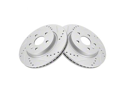 Performance Drilled and Slotted Rotors; Rear Pair (16-24 Camaro LS, LT)
