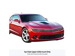 Phantom Style Stainless Steel Billet Upper Grille Overlay; Hairline Silver (14-15 Camaro LS, LT, SS w/ RS Package)