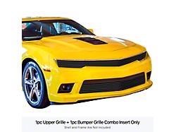 Phantom Style Stainless Steel Billet Upper and Lower Overlay Grilles; Black (14-15 Camaro LT w/ RS Package)