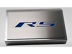 Polished Fuse Box Cover with Brushed RS Top Plate; Dark Blue Solid (16-24 Camaro LT w/ RS Package)