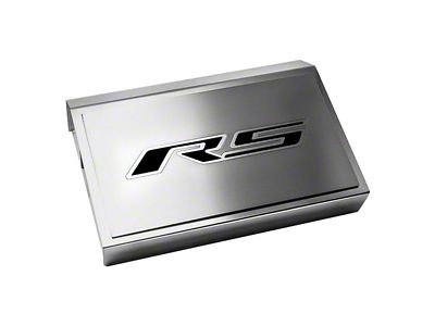 Polished Fuse Box Cover with Brushed RS Top Plate; Solid Black (16-24 Camaro LT w/ RS Package)