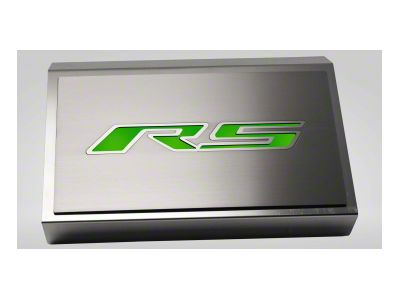 Polished Fuse Box Cover with Brushed RS Top Plate; Solid Synergy Green (16-24 Camaro LT w/ RS Package)