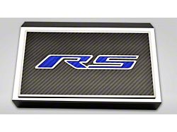 Polished Fuse Box Cover with Carbon Fiber RS Top Plate; Blue Carbon Fiber (16-24 Camaro LT w/ RS Package)