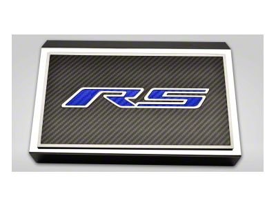 Polished Fuse Box Cover with Carbon Fiber RS Top Plate; Blue Carbon Fiber (16-24 Camaro LT w/ RS Package)