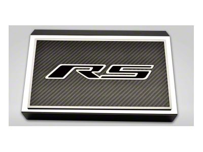 Polished Fuse Box Cover with Carbon Fiber RS Top Plate; Brushed Black (16-24 Camaro LT w/ RS Package)