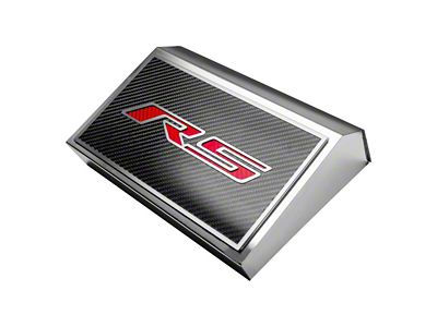 Polished Fuse Box Cover with Carbon Fiber RS Top Plate; Red Carbon Fiber (16-24 Camaro LT w/ RS Package)