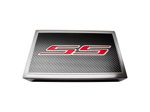 Polished Fuse Box Cover with Carbon Fiber SS Top Plate; Red Carbon Fiber (16-24 Camaro SS)