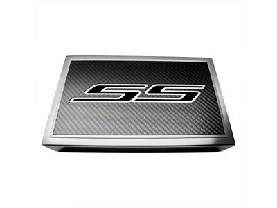 Polished Fuse Box Cover with Carbon Fiber SS Top Plate; Solid Black (16-24 Camaro SS)