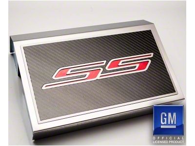 Polished Fuse Box Cover with Carbon Fiber SS Top Plate; Bright Red Solid (16-24 Camaro SS)