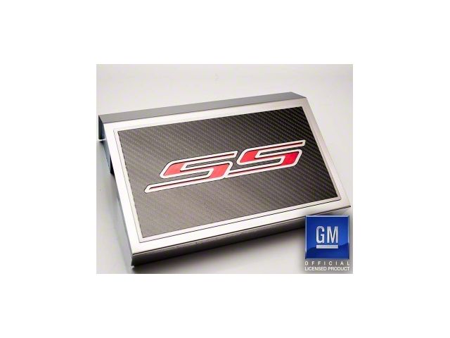 Polished Fuse Box Cover with Carbon Fiber SS Top Plate; Bright Red Solid (16-24 Camaro SS)