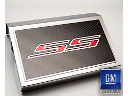 Polished Fuse Box Cover with Carbon Fiber SS Top Plate; Solid Bright Red (16-24 Camaro SS)