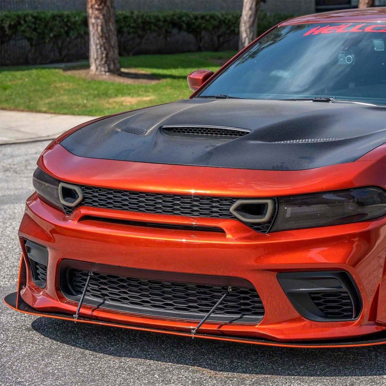 thumbnail image 2 of Gloss Black Front Bumper Lip Spoiler Kit With Adjustable Strut Rods – Universal Fit For Honda, Mazda, Mercedes 2 of 6