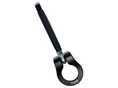 Premium Stealth Tow Hook with Cerakote Black Shaft and Black D-Ring; Front (10-15 Camaro LS, LT)