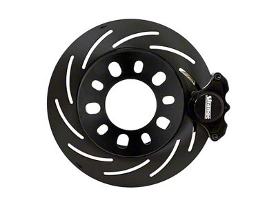 Pro II M/D 2-Piston Front Brake Kit with Slotted Rotors; Black Calipers (98-02 Camaro)