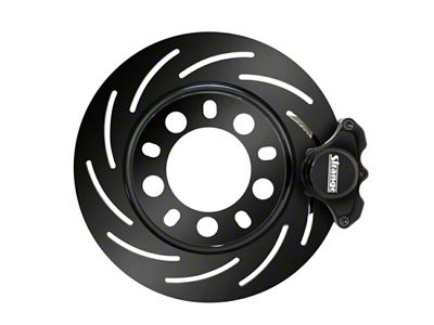 Pro Series M/D 2-Piston Front Brake Kit with Slotted Rotors; Black Calipers (98-02 Camaro)