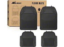 PVC Front and Rear Floor Mats; Black (Universal; Some Adaptation May Be Required)