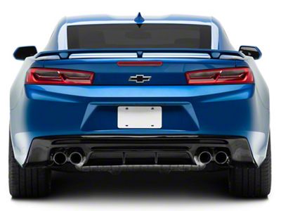 Quad Exhaust Rear Diffuser; Gloss Black (16-24 Camaro, Excluding ZL1)