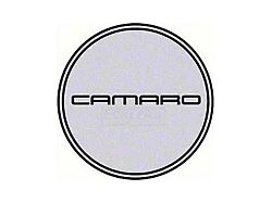 R15 Wheel Center Cap with Camaro Logo; Silver and Black (67-02 Camaro)