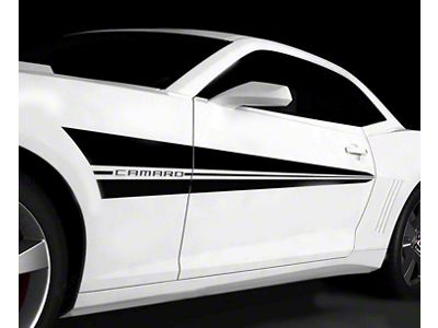 Racing Sport Side Stripes; Gloss Black (14-15 Camaro)
